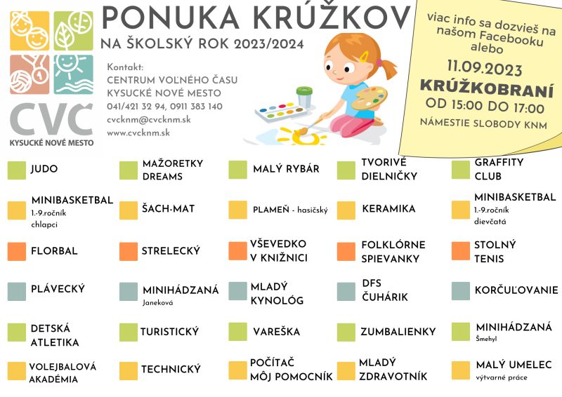 Ponuka krúžkov
